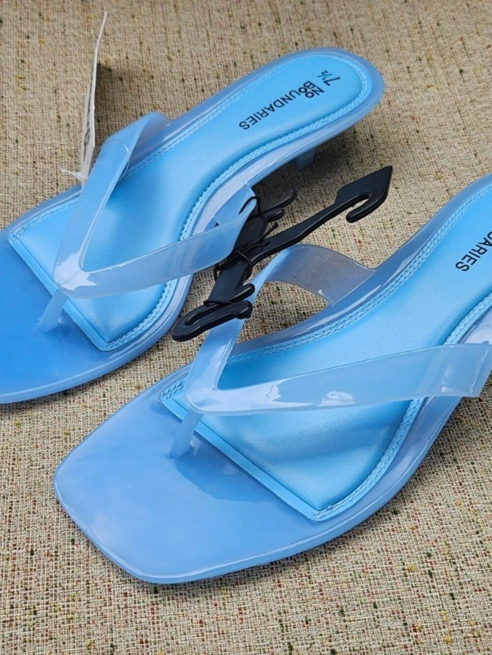 No Boundaries Women Sandal Heel Blue Jelly All Man-Made Upper Shoes Size 7.5 NWT